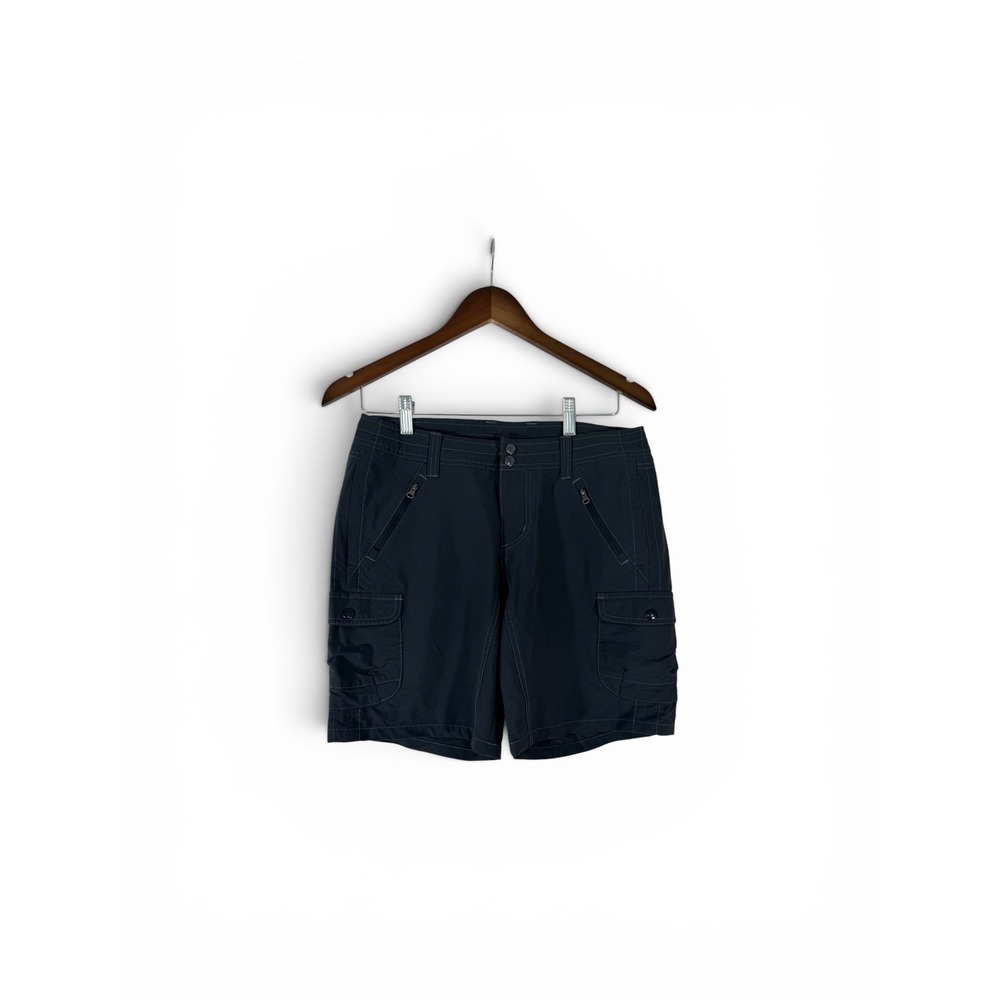 Kuhl Women Black Cargo Hiking Shorts Size 6 Charcoal Grey Outdoor Utility Travel - Picture 1 of 7